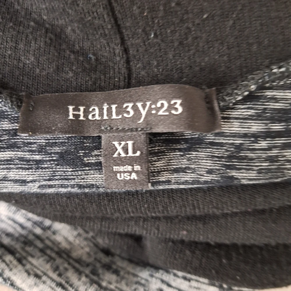 Hail3Y:23 Heather Gray Black Academia Lagenlook Cowl Neck Cozy Sweater Size XL
